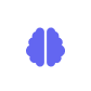 Blue brain icon representing neuroscience or AI concepts