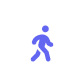 Blue walking person icon