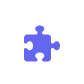 Puzzle piece icon in blue, used to represent an add-on or integration in the UI