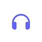 Blue headset icon representing customer support or help contact button