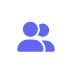 Icon of two people side by side, representing a user group or team