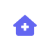 Add home: purple house icon with a blue plus sign