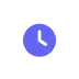 Purple circular clock icon indicating time or history (button/controls)