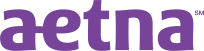Aetna logo in purple lowercase wordmark